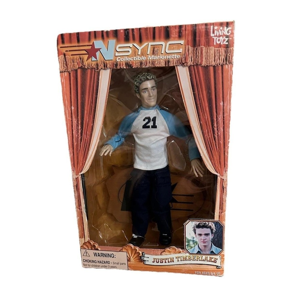Vintage 2000 Living Toys Justin Timberlake NSYNC Collectible Marionette Doll NIB